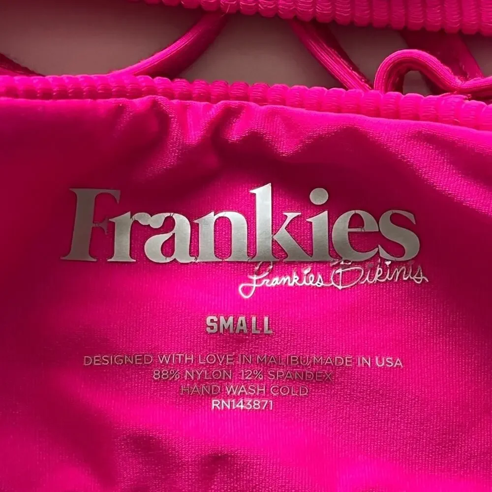 Frankie’s Bikinis Boots Ribbed Bralette Bikini top small NEW